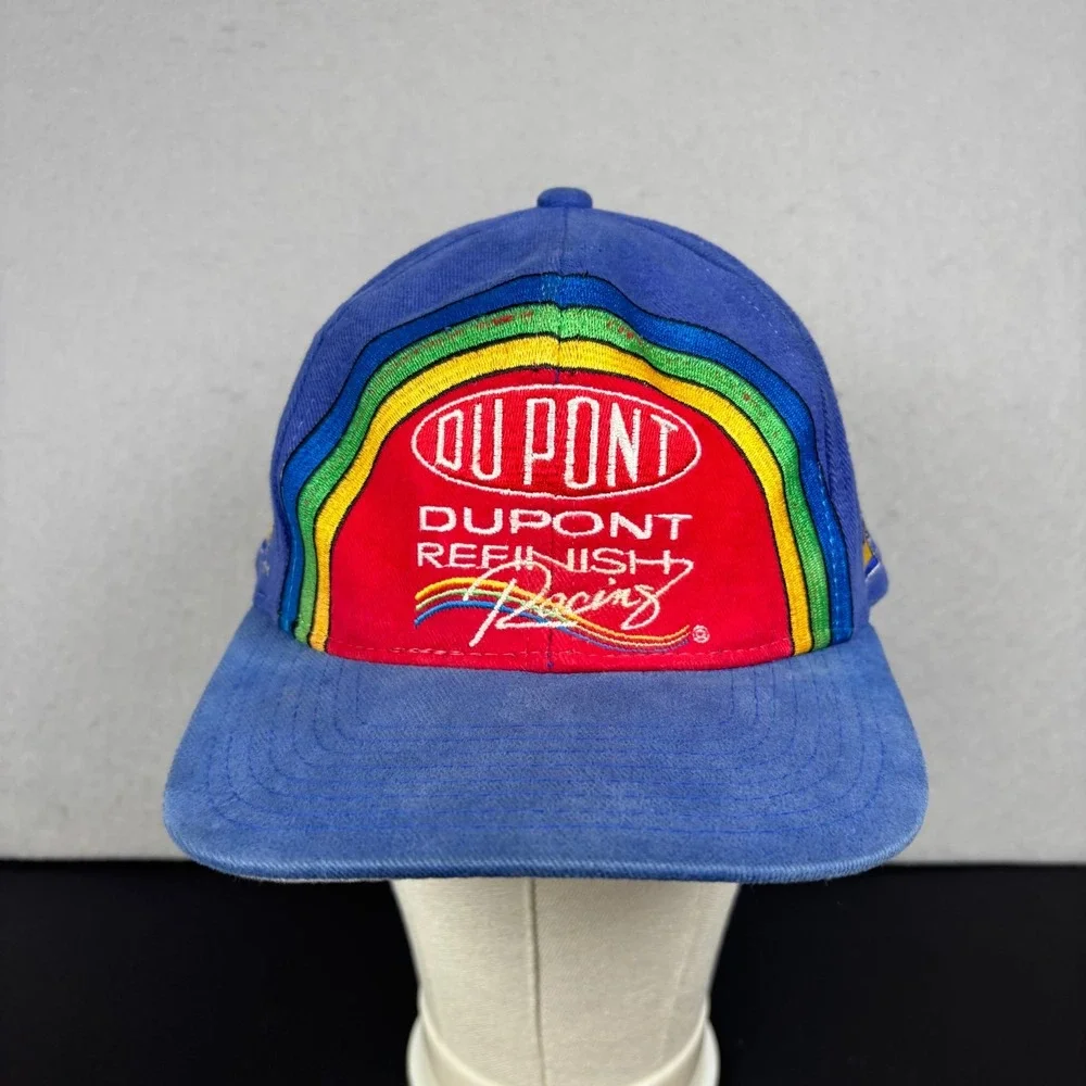 Vintage Dupont Refinish Racing #24 Jeff Gordon Snapback Hat Nutmeg Rainbow Cap